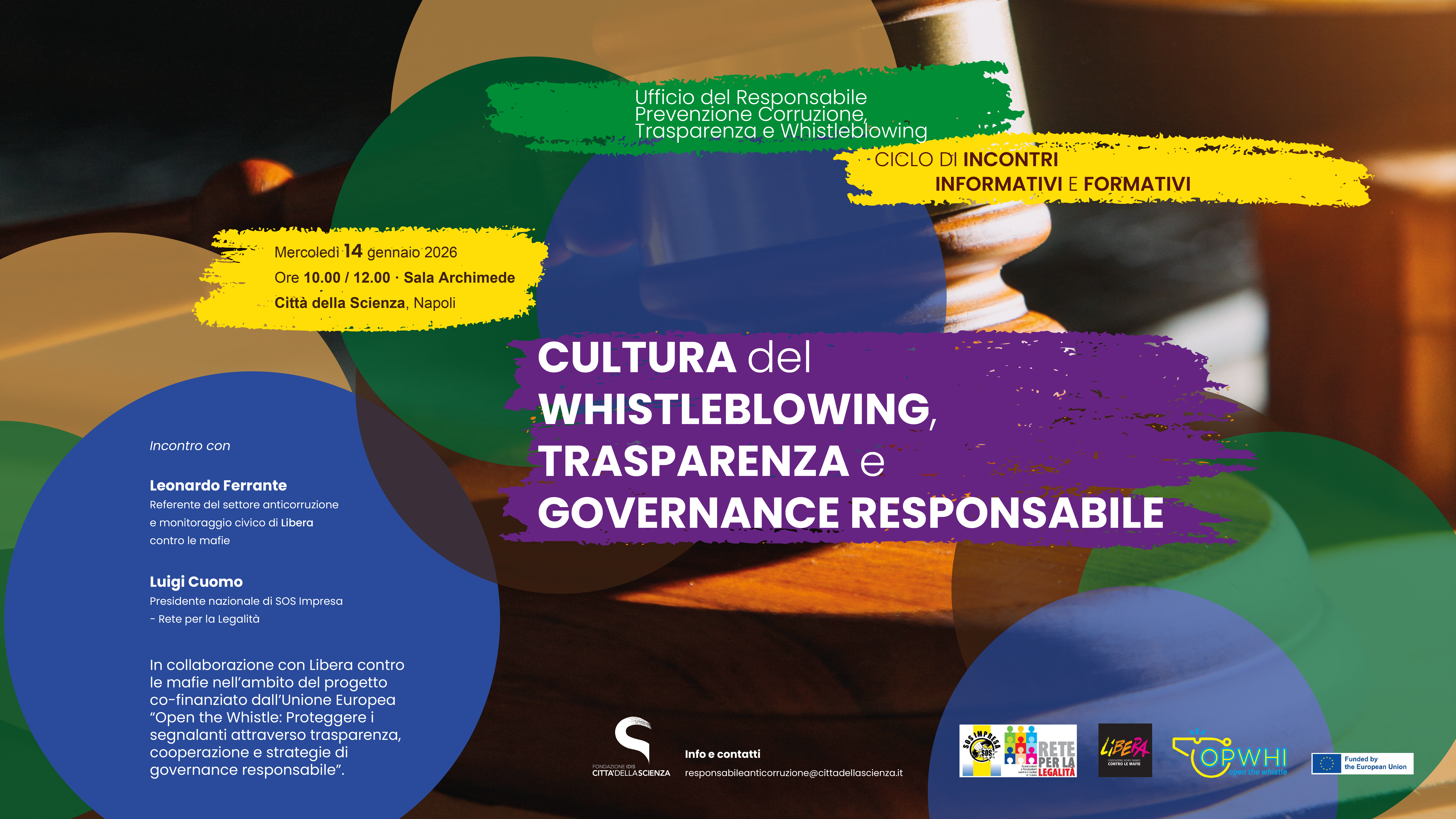 Incontro di formazione a Città della Scienza: cultura del whistleblowing, trasparenza e governance responsabile